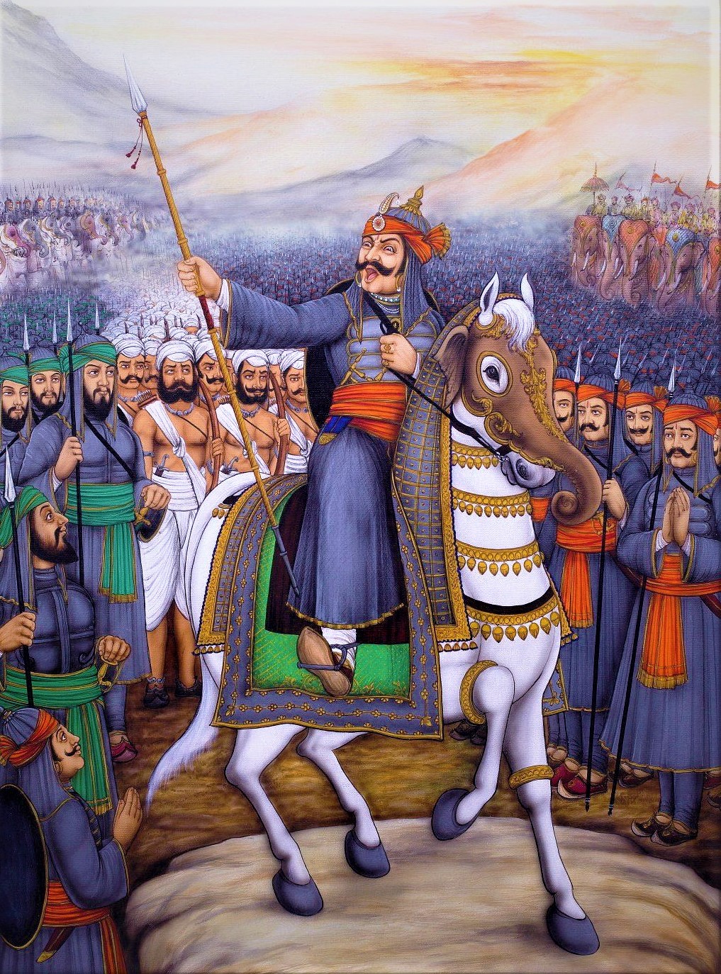 Maharana Pratap with soldiers