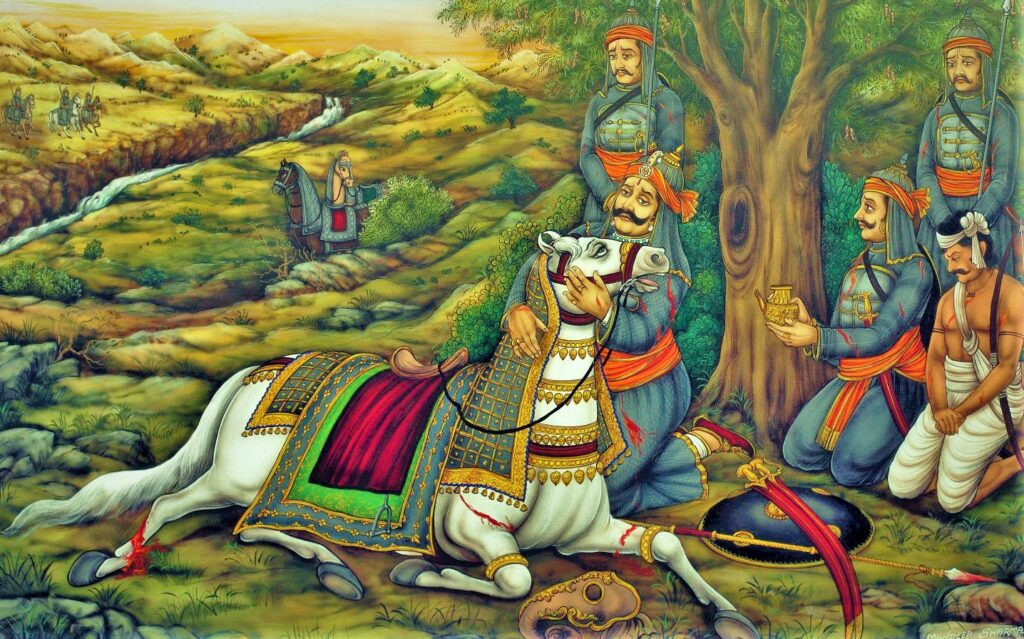 Maharana Pratap with his horse chetak